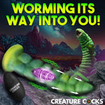 Squirmer Thrusting & Vibrating Silicone Dildo For Beginners, Men, Women, & Couples. Fantasy Dildo And Harness Compatible. Remote Control, Vibration And Thrusting. 3 Pieces, Green.