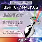 Light Up Anal Plug - Medium Grey
