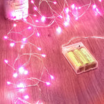 Fairy Lights Battery Operated, Twinkle String Lights Waterproof Silver Wire 5 Feet 60 Led Firecracker Starry Lights For Diy Wreath Home Wedding Party Bedroom Mason Jar Holiday Christmas, Pink