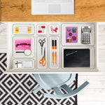 6 Pack Drawer Organizer - 6" X 9" Plastic Storage Bins, Acrylic Organizers with Non-Slip Pads Clear Desk Storage Tray for Makeup, Jewelries, Kitchen Utensils, Bathroom and Office