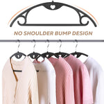 Plastic Hangers - Black Clothes Hangers No Shoulder Bumps & 360°Swivel Hook Thin Hangers Space Saving for Closet, Heavy Duty Adult Coat Hangers Non Slip Fit for Suits Pants Overcoats - 30 Pack