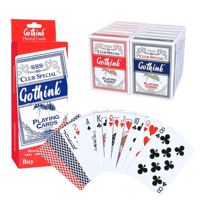 12 Pack Standard Playing Cards with Plastic Coating,Poker Size Deck of Card