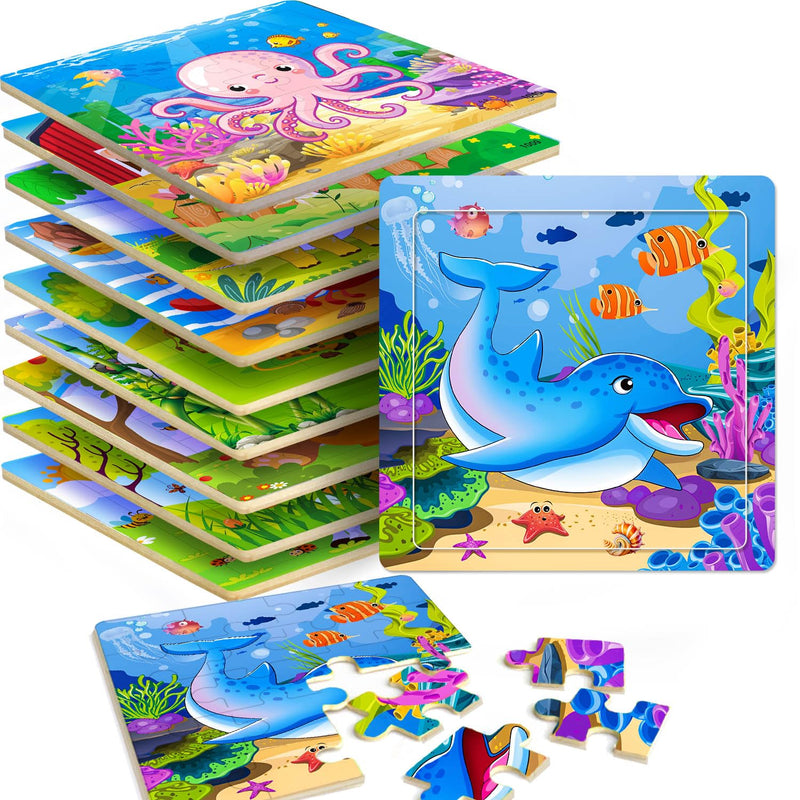 Puzzles For Kids Ages 4 6, 10 Pack Of 20 Piece Wooden Jigsaw Puzzles For To