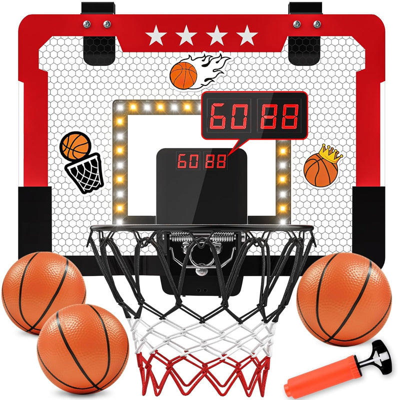 Indoor Basketball Hoop For Kids, Mini Basketball Hoop With Double Electroni