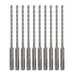 10-Pack SDS Plus 3/16" x 6" Rotary Hammer Drill Bits, Carbide Tipped for Brick, Stone and Concrete