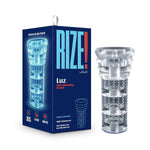 Blush Rize! Luz 6.25" Self-Lubricating Male Masturbator, Glow In The Dark Ribbed Stroker, Open Ended Pocket Sleeve, Soft Realistic Feel Penis Suction Chambers, Men'S Pleasure Adult Sex Toy - (Clear)