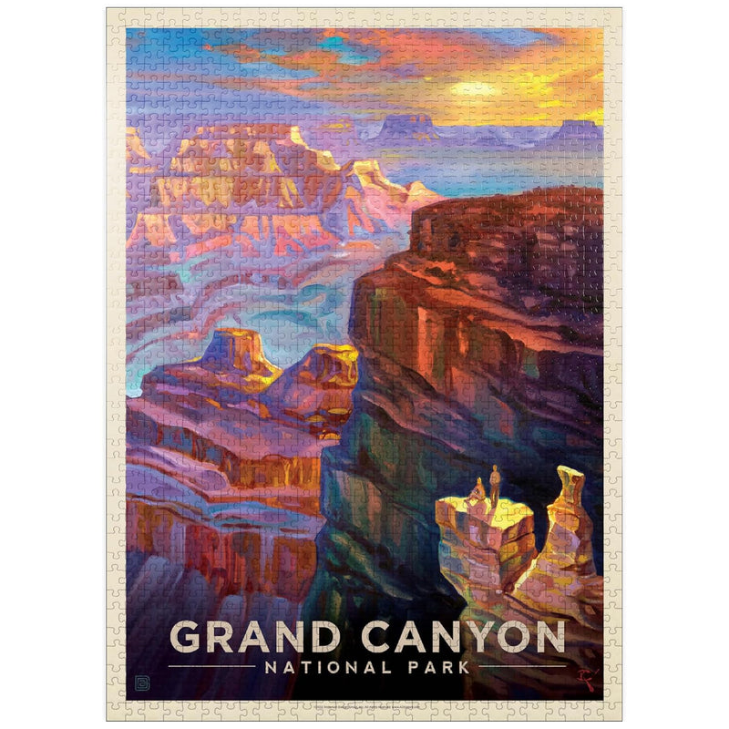 Mypuzzle Grand Canyon National Park: Sunset, Vintage Poster Premium 1000 Pi