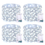 4 Pack 50 Led Fairy Lights Battery Operated Silver Wire 16.1Ft Waterproof White Twinkle Lights For Gifts Party Wedding Valentine Christmas Birthday Indoor Outdoor Decoration