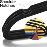 Home-it Premium Velvet Hangers 50 Pack - Ultra Thin Black Suit Hangers Non Slip - Heavy Duty Clothes Hangers for Closet, Shirt Pants, Hook Swivel 360