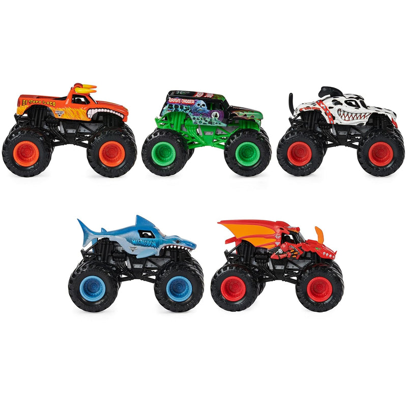 Monster Jam, Official Pit Party 5-Pack of 1:64 Scale Monster Trucks, Kids T