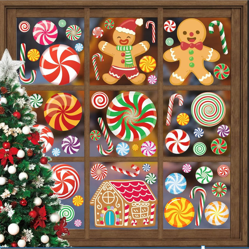 Greenpine Christmas Window Stickers Christmas Window Decals Candyland Decorati