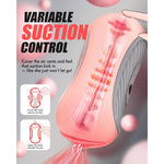 Male Masturbator Sex Toys For Men - Squeezable Pocket Pussy Mens Stroker With 8 Vibrating & Manual Suction Control, App Adult Toys Mens Sex Toy With Realistic Texture For Masturbation Blowjob Pleasure