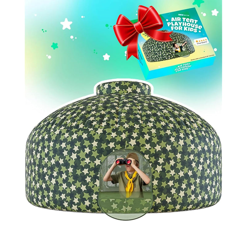 Skywin- Inflatable Tent for Kids (Camo Stars), Inflatable Air Tent for Kids