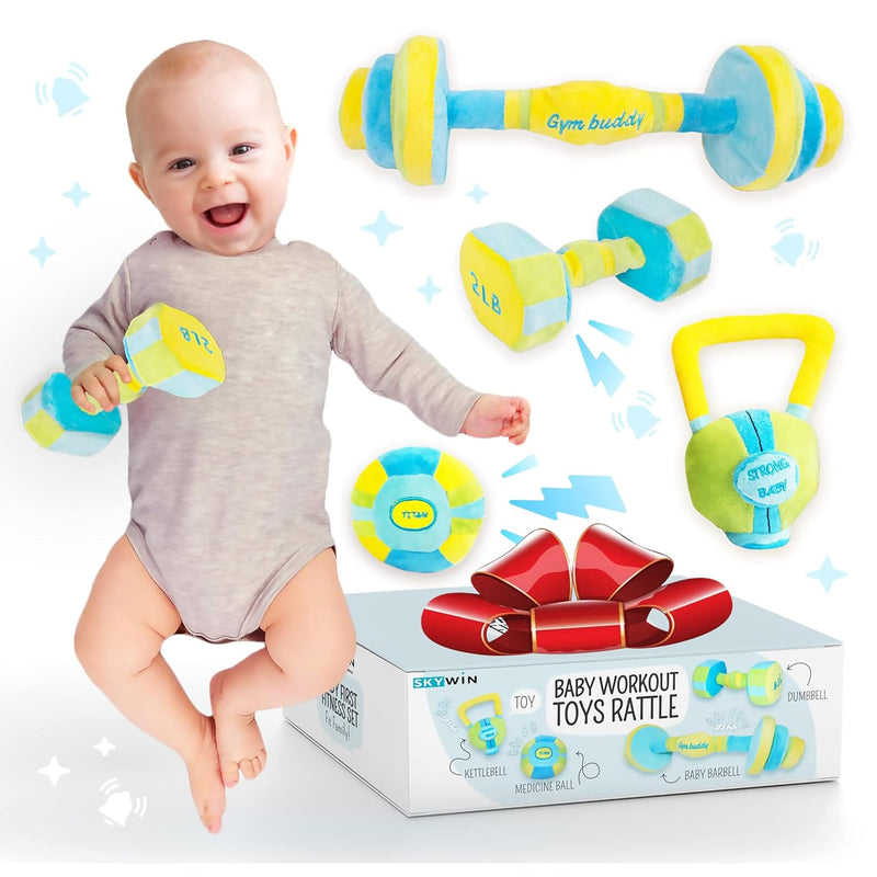 Skywin Baby Workout Toys Fit Training - Baby Shower Set of 4 Soft, Durable