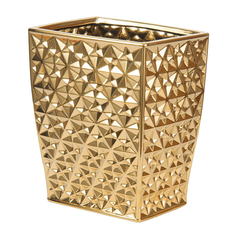 Ceramic Rectangular Small 2.5 Gallon Trash Can - Wastebasket, Garbage Container