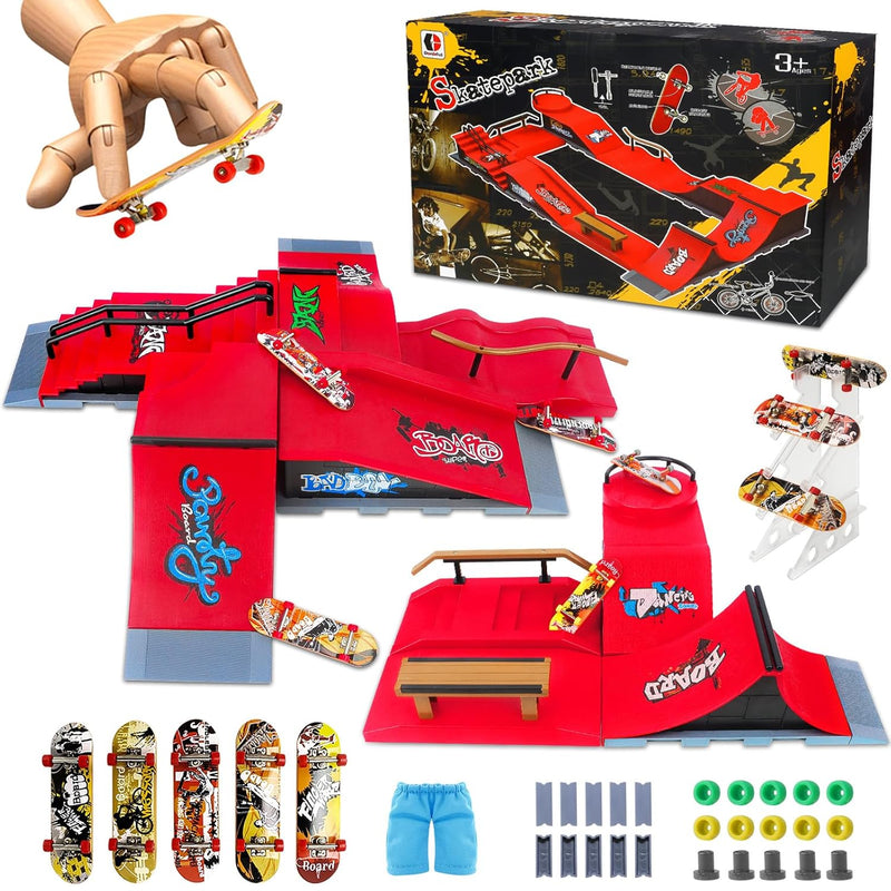 Finger Skateboard Ramp Set, Mini Finger Skateboard Park Ramp Kit 5+4 Fingerboa