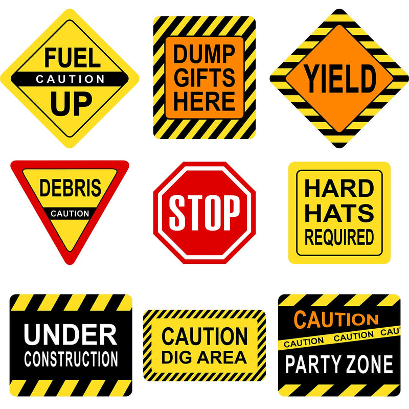 Camping Themed Party Decorations, 10-11.8 Inch Laminated Camping Sign Cutouts,