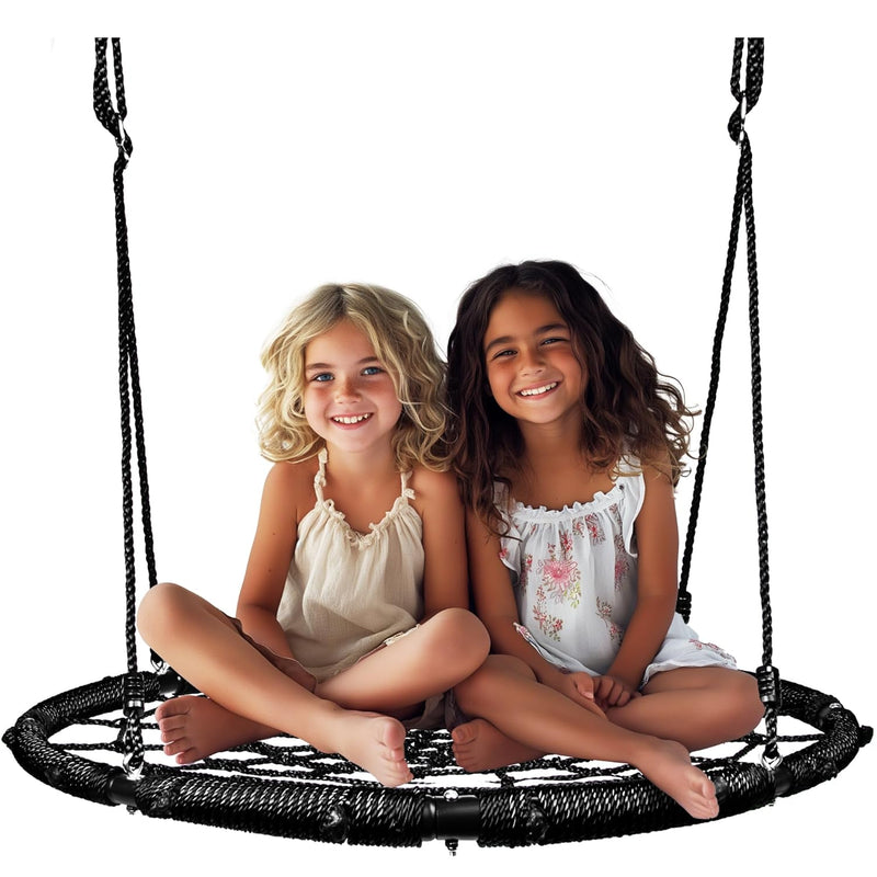 Spider Web Tree Swing 40 Inch Saucer Swing For Kids Outdoor Round Disc Swin