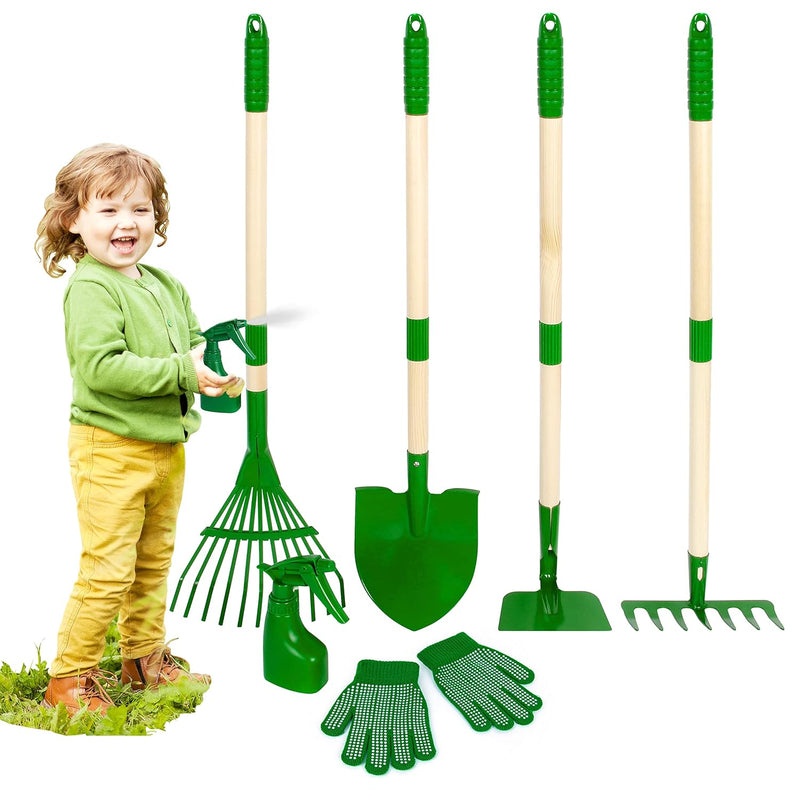 Kids Gardening Tools Set 6Pcs Garden Tool For Kids With Shovel, Rake, Hoe,