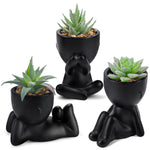 3pcs Fake Succulents Plants Artificial for Black Bathroom Bedroom Home Room Decor Aesthetic Indoor