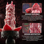 Kohana 7 Inch Ovipositor Dildo Fantasy Hollow Tentacle Design Adult Toy, Medium Firm Platinum Silicone Dildo For Men Women, Anal & Vaginal Use, Creature Fantasy Monster Toy