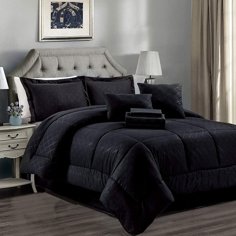 Cal King Comforter Set, 10 Piece Microfiber Bedding Comforter Sets With Shams