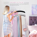 Hangers for Closet, MEILIDY 2 Pcs Wooden Hanging Leggings Organizer Hanger with Multi Clips Space Saving Scarf Organizer Storage Leggings Holder with 360° Swivel Hook - Black