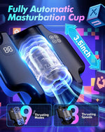 Automatic Male Masturbator with Telescopic Thrusting, Dual Sleeves & Adjustable Speeds