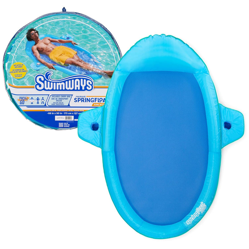 SwimWays Spring Float Premium SunCatcher Pool Lounge Chair with Hyper-Flate