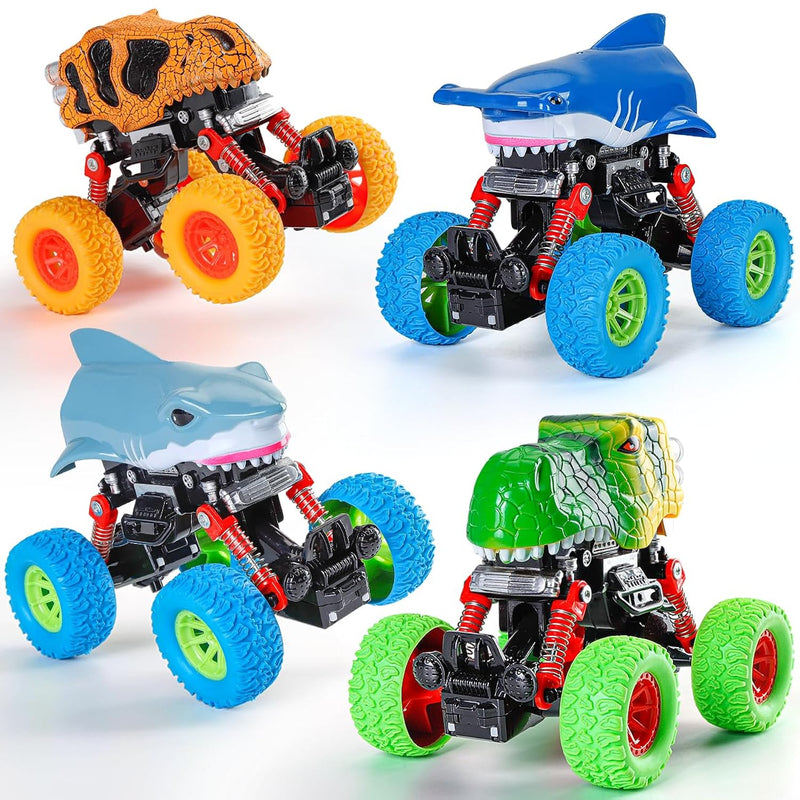 Monster Toys Trucks For Boy Age 3 4 5 6 7 8 Shark Cars Dinosaur Toys For Toddl