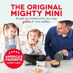 Mini Waffle Maker - 4β Waffle Mold, Nonstick Waffle Iron with Quick Heat-Up, PTFE Nonstick Surface - Perfect Mini Waffle Maker for Kids and Families, Just Add Batter (Aqua)