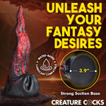 Dragon Tongue Silicone Dildo For Beginners, Men, Women, & Couples. Fantasy Dildo. Premium Silicone And Suction Cup Base. Harness Compatible. 1 Piece, Red & Black.