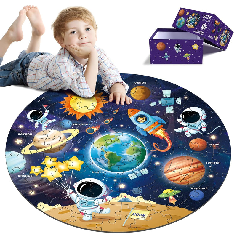 Round Jigsaw Puzzles,Floor Puzzle For Kids,Large 70 Piece Puzzle For Toddle