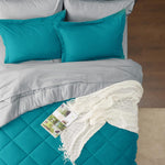 Teal Queen Comforter Set - 7 Pieces Reversible Queen Bed In A Bag Queen Bed Set With Comforters, Sheets, Pillowcases & Shams, Queen Bedding Sets