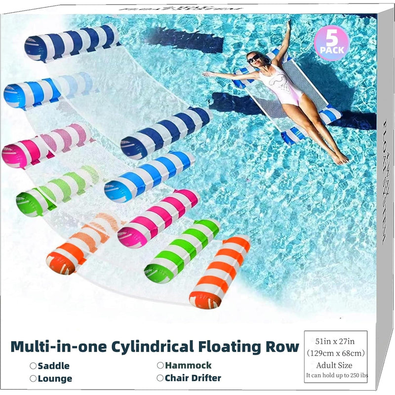 Pool Floats Adult Size 5 Pack Pool Floaties Hammock Multi Purpose 4 In 1 Po