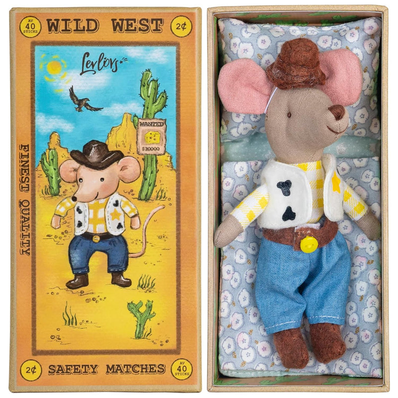 Christmas Mouse In A Matchbox And Friends Toy Baby Registry Gift Cowboy Mouse