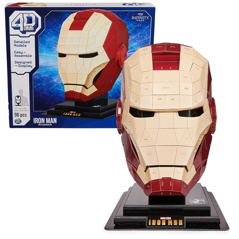Marvel Iron Man 3D Puzzle Model Kit With Stand 96 Pcs Iron Man Helmet Desk