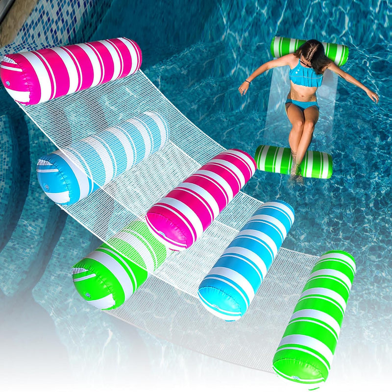 3 Pack Inflatable Pool Floats Adult Size Water Hammock,Pool Floaties Toys,4