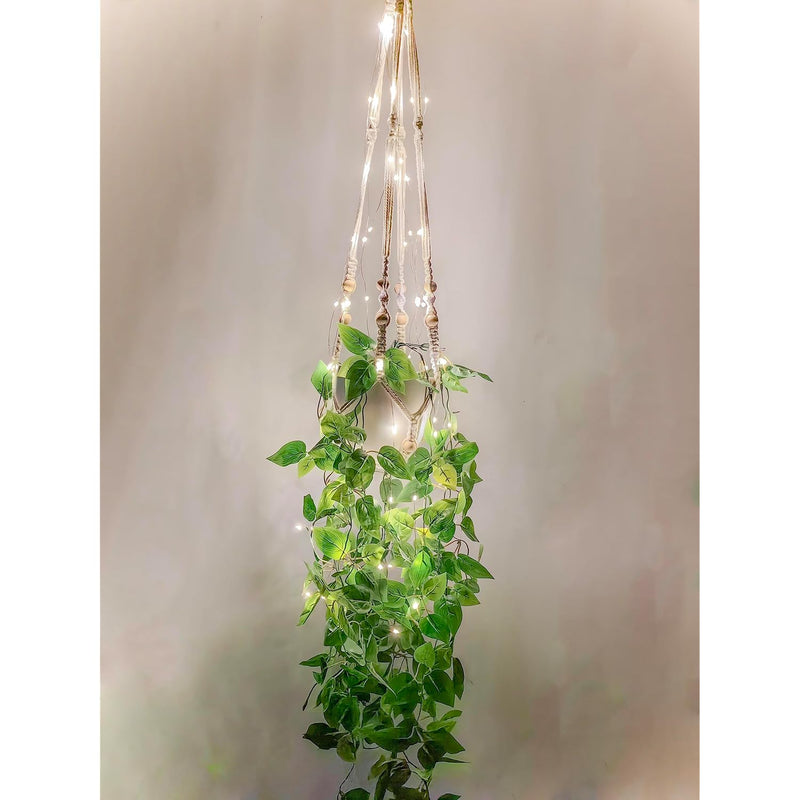 Fake Hanging Plants With Lights Artificial Plants For Home Decor Macrame Plant