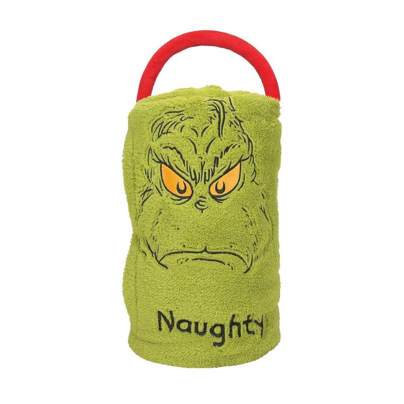 Snowpinions Snow Throw Dr. Seuss The Grinch Naughty Nice Super Soft Fleece Bla