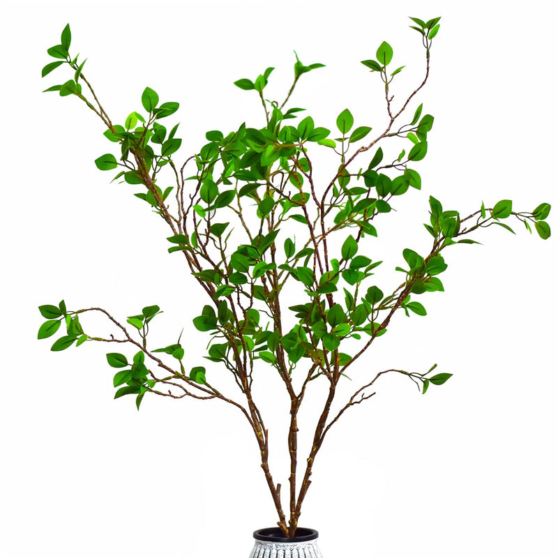 3 Pcs Artificial Branches With Leaf, 43.3 Inch Artificial Greenery Stems,Faux