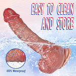 Realistic Movable Foreskin Dildo with Suction Cup β Strap-On Compatible Adult Toy