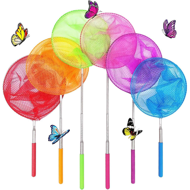 6 Pack Telescopic Insect Catching Nets,Butterfly Nets,Fishing Nets,Nature E