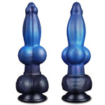 9.6" Monster Dog Knot Dildo, Huge Fantasy Dragon Horse Wolf Dildo With Big Balls, Thick Silicone Knotted Dildos With Strong Suction Cup, Large Animal Anal Toy For Men Women Gay