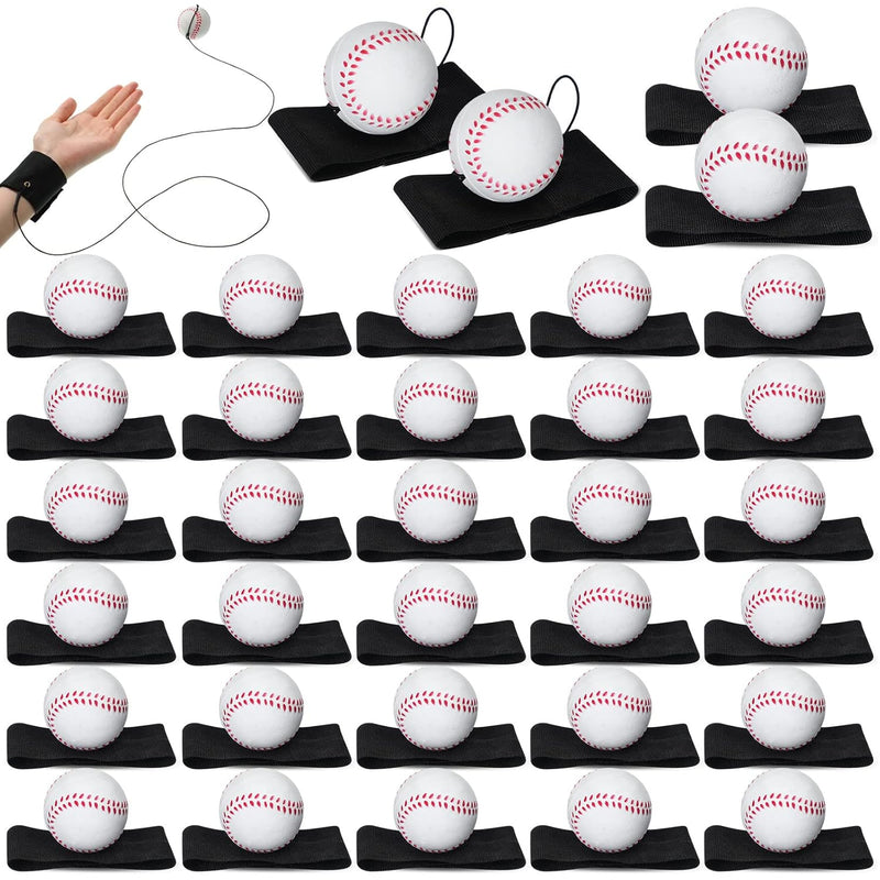 Jerify 30 Pcs Wrist Return Ball on a String Baseball Basketball Soccer Tenn