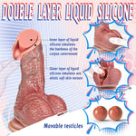 Realistic Movable Foreskin Dildo with Suction Cup β Strap-On Compatible Adult Toy