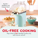 Hot Air Popcorn Popper Maker with Measuring Cup to Portion Popping Corn Kernels + Melt Butter, 16 Cups - Aqua