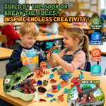 8-Piece Take Apart Dinosaur Building Kit with Toy Drill for Kids Ages 3+