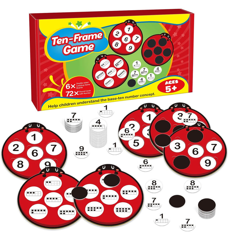 Number Games For Kids Toddlers,Ten Frame Set,Math Games,Math Manipulative,A