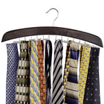 Richards Wooden Tie Rack Hanging Organizer For Mens Closet Accessories, Space Sa